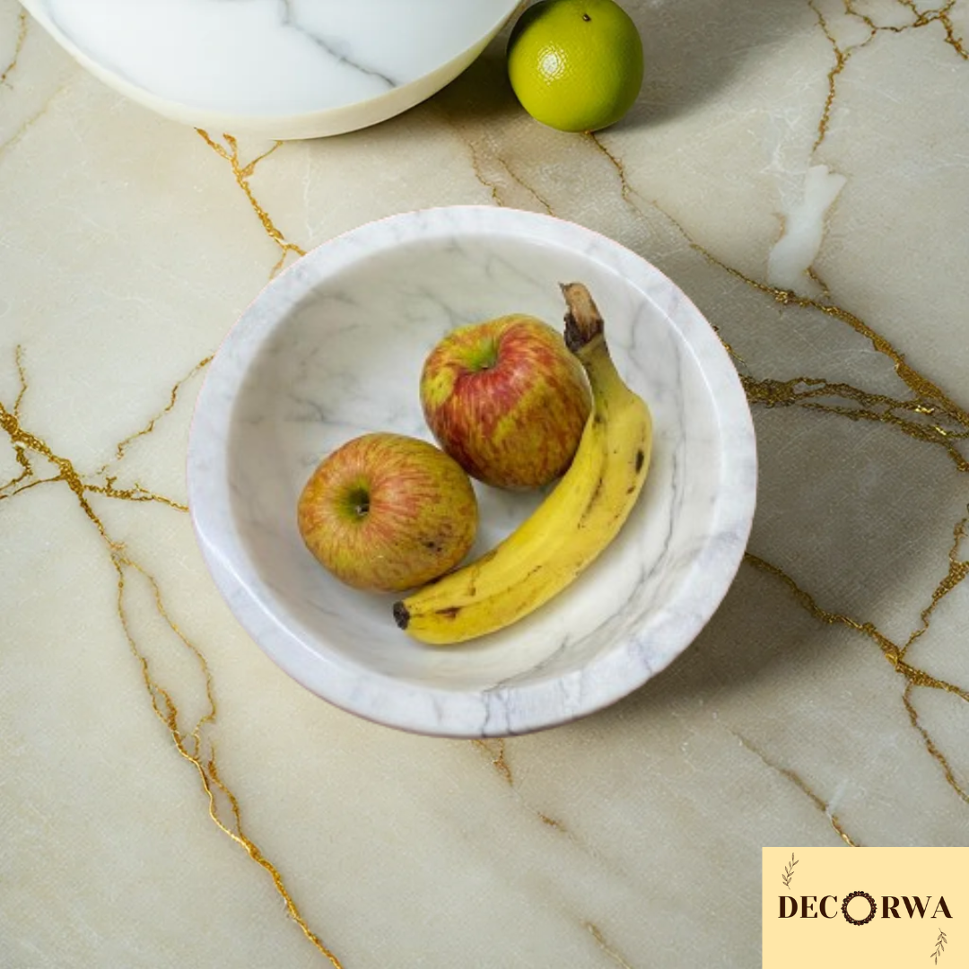 Beautiful Statuario Marble Fruit Bowl